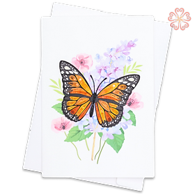 Thiệp Giấy Xoắn Nghệ Thuật - Thiệp Bướm & Khóm Hoa - Butterfly & Floral Card - Flower - Việt Net - VN2NN111021NN - 11.5 x 16.5