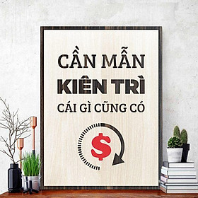 Mua Tranh gỗ decor tạo động lực  Cần mẫn kiên trì cái gì cũng có