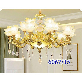 Đèn chùm trang trí nội thất phong cách Châu Âu hiện đại loại 15 tay - Tặng kèm bóng LED cao cấp