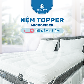 Topper khách sạn 5 sao – Nệm Topper bông Microfiber cao cấp – Tấm làm mềm nệm  - Topper lông vũ nhân tạo