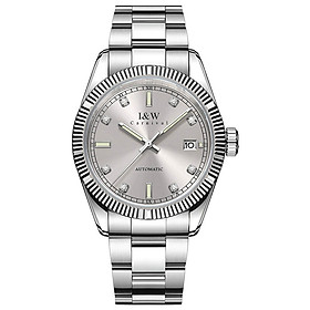 Đồng hồ nam chính hãng I&W CARNIVAL 786G-T4,hàng mới fullbox,kính sapphire,chống xước,chống nước 50m,Bh 24 tháng,máy cơ (automatic),mặt đen dây thép trắng