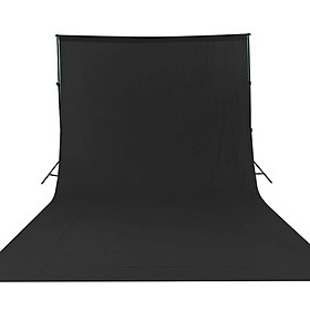 Phông nền cotton Vải để chụp ảnh chân dung Chụp ảnh Video Quay phim Truyền hình 10 × 16FT / 3 × 5M -Màu đen