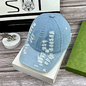 Nón kết, mũ lưỡi trai Jeans rách phối vải trơn thời trang đường phố nam nữ siêu đẹp