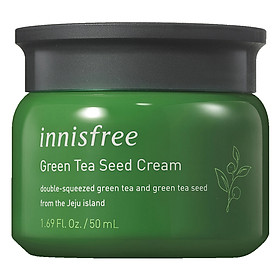 Kem dưỡng cung cấp ẩm từ trà xanh và dầu hạt trà xanh tươi Innisfree Green Tea Seed Cream 50ml - NEW