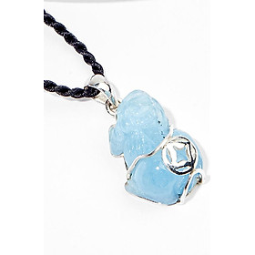 Mặt dây chuyền Tỳ Hưu đá Aquamarine bọc bạc Ngọc Quý Gemstones