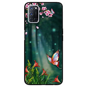Ốp lưng dành cho Oppo A52 (2020) mẫu Bướm Và Hoa Đỏ