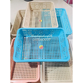 Mua RỔ NHỰA CHỮ NHẬT ĐA NĂNG IN HOA VĂN CAO CẤP HÀNG VIỆT NHẬT
