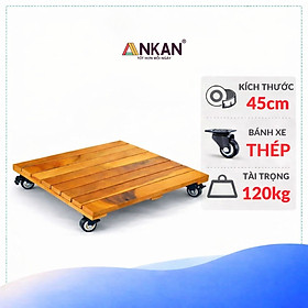 Mua Đế Gỗ Di Chuyển Chậu Cây ANKAN 45x45cm - Bánh Xe 360 Độ Có Khóa  Gỗ Tự Nhiên Chịu Lực Tốt