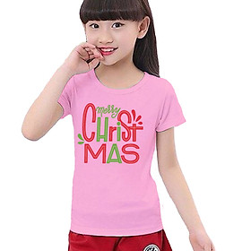 Áo Thun Cho Bé Gái In Chữ Merry Christmas - Áo Hạnh Phúc