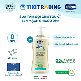 Sữa tắm gội cho bé chiết xuất Yến mạch 0M+ Chicco 500ml