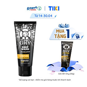 Sữa rửa mặt cho nam Oxy sạch sâu giảm nhờn dạng kem có hạt massage Oxy Deep Wash 100g