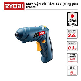 Máy vặn vít cầm tay pin 3.6V RYOBI KYOCERA - HSD-360L Kèm Bộ vít + Sạc