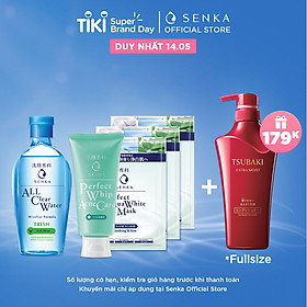 Bộ sản phẩm dành cho da mụn Senka (A.L.L Clear Water Fresh 230ml+SRM Acne Care 100g+Mặt nạ 25mlx3)_95121