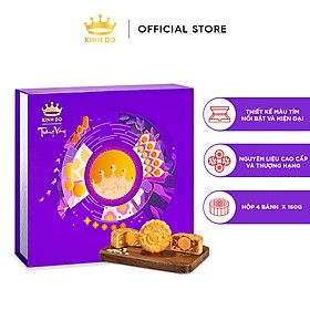 Hộp bánh trung thu Kinh Đô cao cấp - Trăng Vàng Hồng Ngọc An Bình (4 Bánh x 160gr)