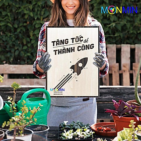 Mua Tranh gỗ slogan tạo động lực Monmin M026 - Tăng tốc để thành công