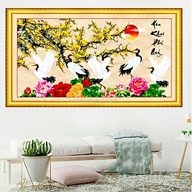 Mua Tranh thêu chữ thập Mai khai phú quý LV3079 - tự thêu