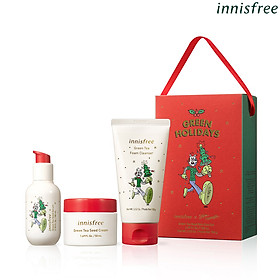 Bộ sản phẩm chăm da ẩm mượt trà xanh innisfree Green Tea Seed Skin Care Set - 131173367x [Phiên bản Green Holidays]