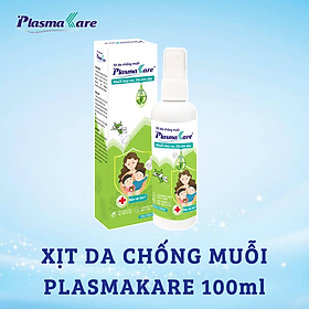 XỊT DA CHỐNG MUỖI PLASMAKARE 100ml xua đuổi Muỗl, xẹp vết đốt, Viện Sốt rét - KST -Côn trùng TƯ đã chứng nhận hiệu quả