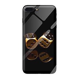 Ốp kính cường lực cho iPhone 8 Plus nền đen vàng 1 - Hàng chính hãng