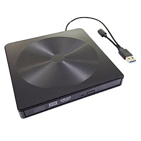 External USB CD Burner Writer DVD ROM Drive Player Black for PC &
