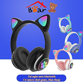 Mua Tai Nghe Bluetooth Chụp Tai  Tai Nghe Tai Mèo Có Kèm LED Mẫu Mới- Pin 10h