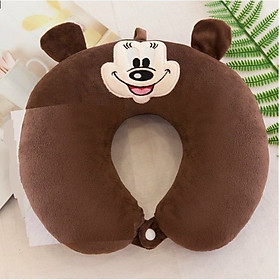 Mua Gối chữ U hình thú chuyên dùng khi ngủ trưa tại văn phòng  nâng đỡ cổ chống đau mỏi khi ngồi tàu xe  máy bay lâu  nhiều màu lựa chọn cho nam và nữ - Gối ruột bông vỏ nhung độc đáo kiểu dáng chữ U
