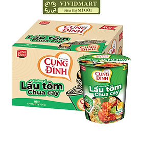 AFOTECH - Mì ly Cung Đình Lẩu tôm chua cay, Mì ly Tôm chua cay Cung Đình, Mì Tôm chua cay Cung Đình (71g/ly)