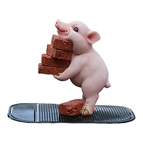 Miniature Pig Figurine Adorable Home Collectible Miniature Pig Garden Statue