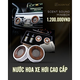 Nước hoa xe hơi cao cấp Scentex SCENT SOUND MINI BOX 100% Organic, được làm từ hợp kim kim ALUMINUM cắt CNC công nghệ cao kết hợp với Gỗ Hoàng Đàn có mùi thơm nức tự nhiên, bên trong ruột bông có thể thấm hút tinh dầu, gắn cửa gió điều hòa khuếch tán mùi hương, khử mùi, diệt khuẩn hiệt quả - Hàng Chính Hãng