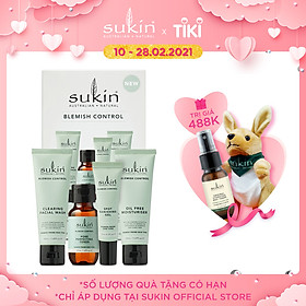 Bộ Chăm Sóc Da Mụn Toàn Diện Sukin Pack Blemish Control Sữa Rửa Mặt 50ml + Toner 50ml + Gel Chấm Mụn 15ml + Dưỡng Ẩm 50ml