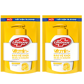 Combo 2 Nước rửa tay Lifebuoy chanh khử mùi túi 400g