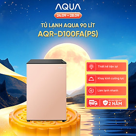 [SẢN PHẨM MỚI 2025] Tủ lạnh mini Aqua 90 lít AQR-D100FA(PS) - Màu hồng nhạt - Freeship toàn quốc - Có hỗ trợ đổi qua be - Hàng chính hãng