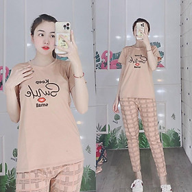 SET BỘ THUN NỮ QUẦN DÀI SIÊU XINH,HỌA TIẾT ÁO VÔ CÙNG XINH XẮN TRANG NEMO 36 FASHION