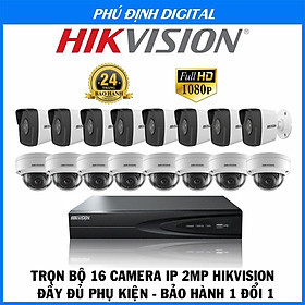 Mua TRỌN BỘ 16 CAMERA IP 2MP HIKVISION SIÊU NÉT - BẢO HÀNH 24 THÁNG - Hàng Chính Hãng