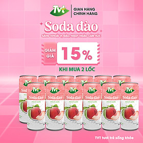 [Combo 12 lon 320ml] Soda Đào TVT - Nước cốt đào tự nhiên cùng soda nhẹ nhàng