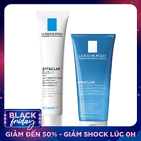 Combo Kem Dưỡng Giảm Mụn, Ngừa Vết Thâm, Se Nhỏ Lỗ Chân Lông La Roche-Posay Effaclar Duo+ M694050 (40ml) + Gel Rửa Mặt Dành Cho Da Dầu Nhạy Cảm La Roche-Posay Effaclar Purifying Foaming Gel 100771312 (50ml)