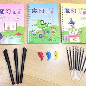 Tập tô 3 chủ đề chữ+ hình + số