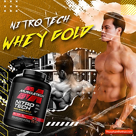 Sữa tăng cơ NITRO -TECH 100% WHEY GOLD Hộp 5lbs (2.27kg) - Hàng Chính Hãng MUSCLETECH USA - NHIỀU HƯƠNG VỊ - KÈM QUÀ TẶNG