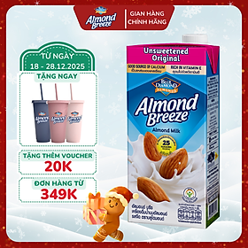 Thùng Sữa Hạt Hạnh Nhân ALMOND BREEZE Không Đường 946ml x 12 Hộp