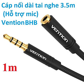 Cáp nối dài 3.5mm hỗ trợ mic Vention BHB / BHC - Hàng chính hãng