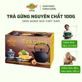Trà Gừng Hòa Tan Nguyên Chất Hỗ Trợ Tăng Cường Sức Khỏe Hệ Miễn Dịch 100g - Thương Hiệu Hùng Phát