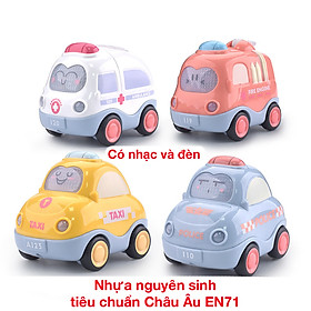 Đồ chơi xe quán tính có nhạc và đèn KAVY NO8808 gồm 4 xe taxi, cứu thương, cứu hỏa, cảnh sát