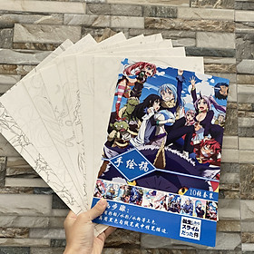 Tranh tô màu Tensei shitara Slime Datta Ken Lúc Đó Tôi Đã Chuyển Sinh Thành Slime tập bản thảo phác họa anime manga