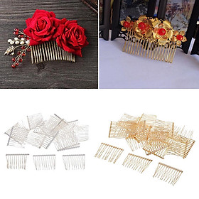 40x Plain Hair Combs Slides Pin Side Combs Veil Headpiece for Bride Wedding