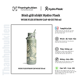 Mua Bình giữ nhiệt Hydro Flask Wide Flex Straw Cap 40 OZ 1.183 ml – W40CFS   Spring Limited Edition 2025  