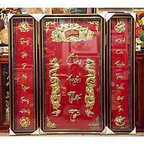 Bộ tranh đồng thờ cúng 3 bức , Cửu huyền thất tổ - A204