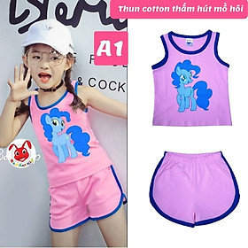 Bộ bé gái pony mặc ở nhà từ 9-42kg- chất thun cotton -Kiến Lửa