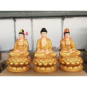 Mua Bộ 03 Tây Phương Tam Thánh ngồi 30cm Vẽ Gấm