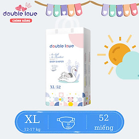 Tã dán Double Love Size S68 - M60 - L56 - XL52 bỉm siêu mỏng, thấm hút nhanh, chống tràn, chống hăm