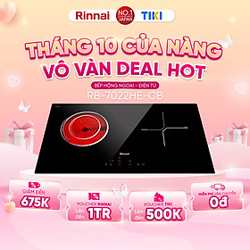 Mua Bếp điện kết hợp Rinnai RB-7022HE-CB mặt kính Schott 4100W - Hàng chính hãng.
